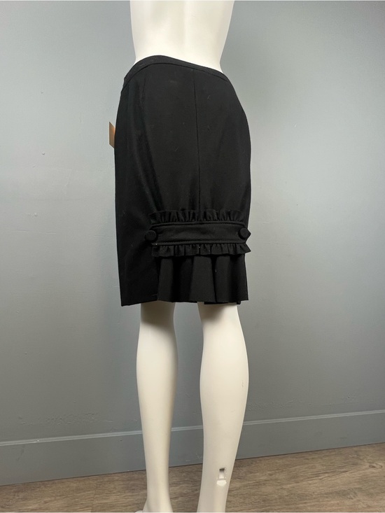 Valentino Dresses & Skirts - Vintage Valentino Black Ruffle Detail Knee-Length Skirt made in Italy